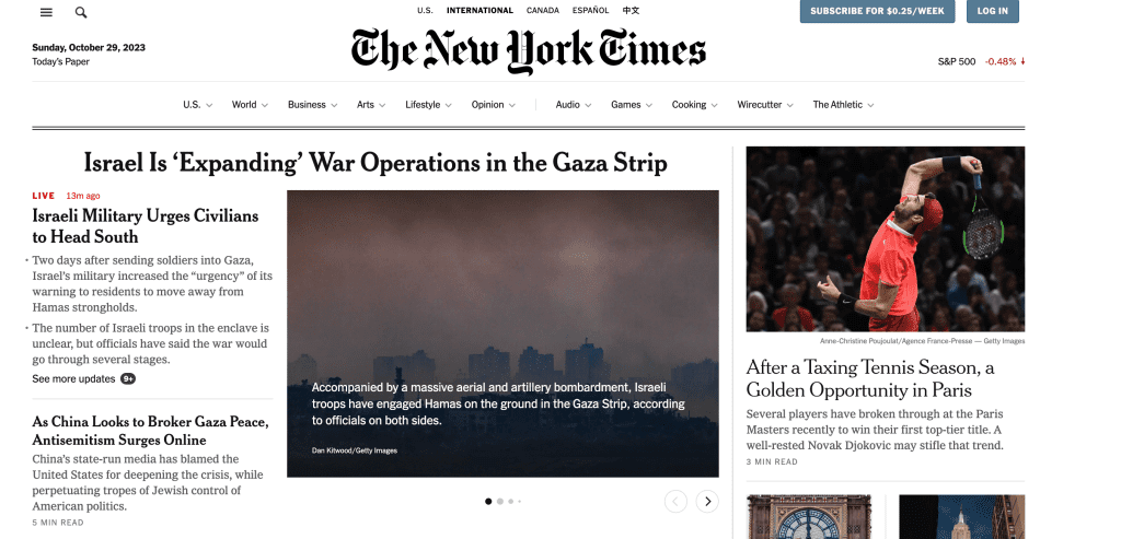 New York Times’ website